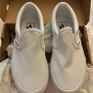 Vans Kids White Slip-On Sneakers
